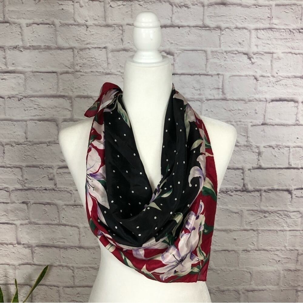 Floral silk square scarf